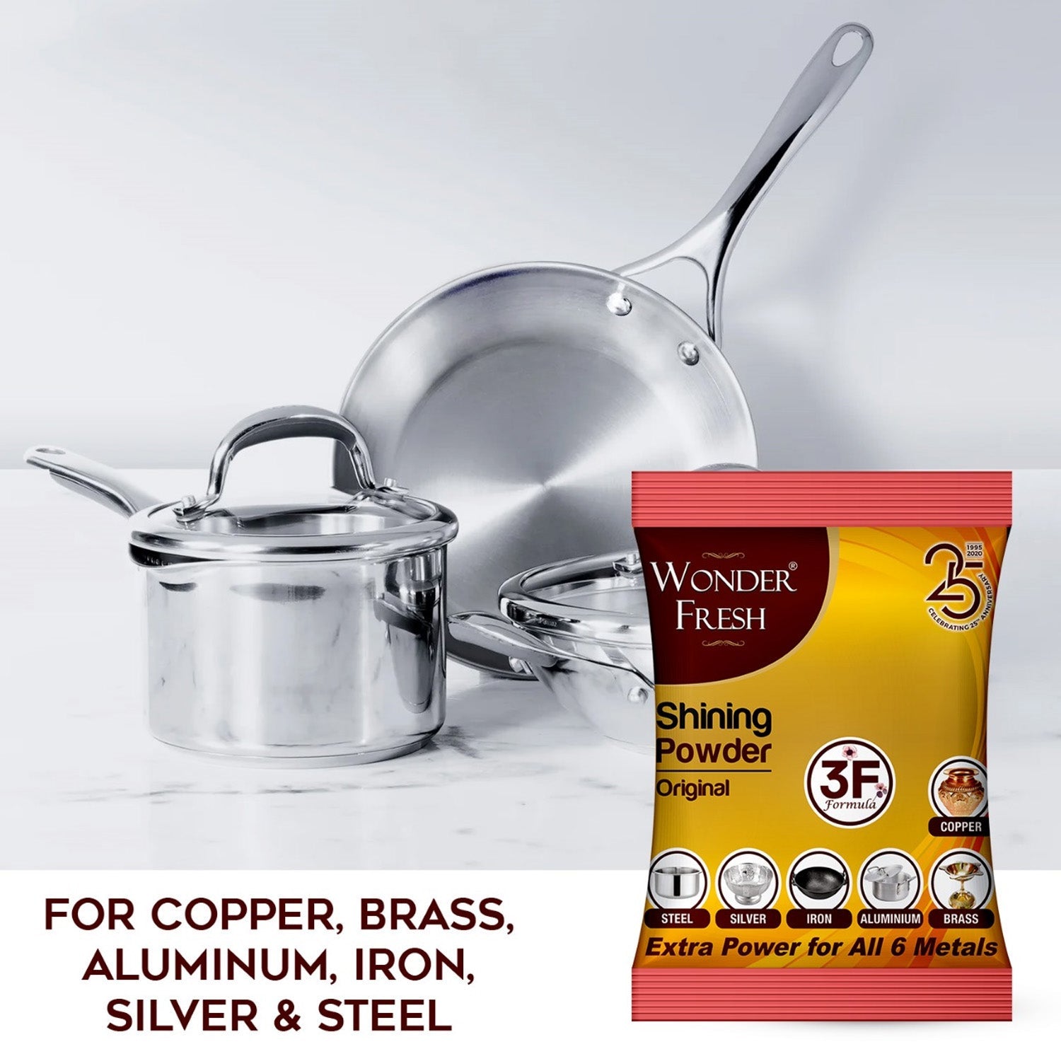 Shining Powder, Cleans and Polishes Copper, Brass, Silver, Aluminum, Iron, and Steel, Removes Tarnish and Oxidation (200 GM) Shining Powder, Cleans and Polishes Copper, Brass, Silver, Aluminum, Iron, and Steel, Removes Tarnish and Oxidation (200 GM)